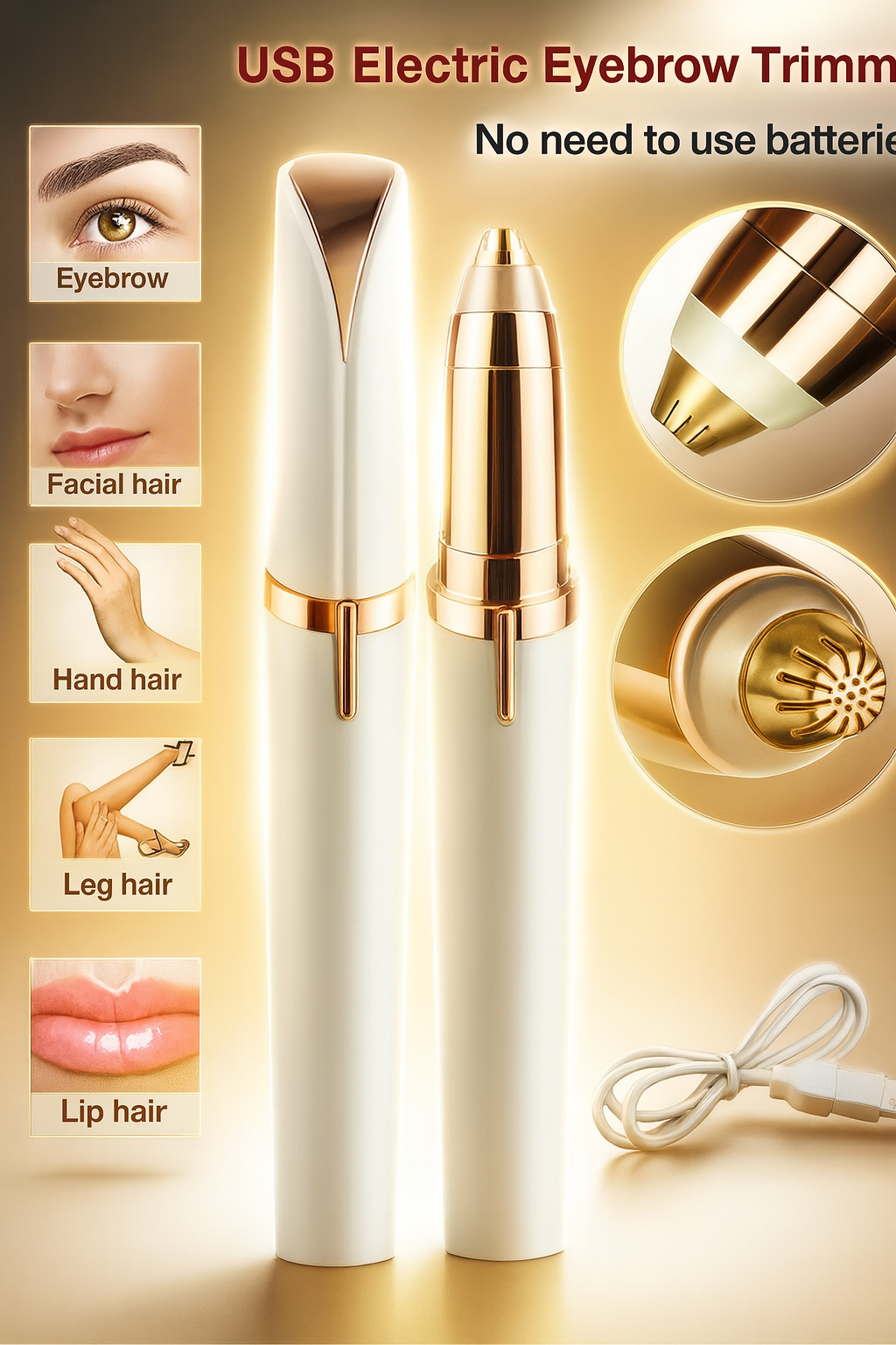 Depiladora Facial + Cepillo Alisador