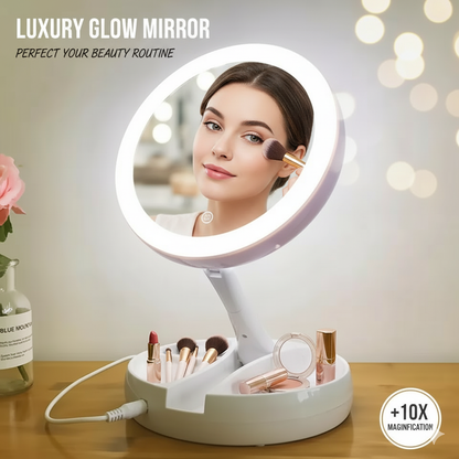 Espejo De Maquillaje Led Plegable